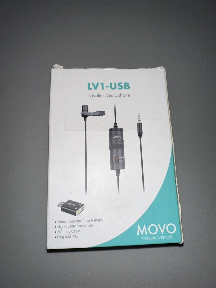 Movo LV1-USB Lavalier Microphone for Computer Lapel Microphone for iPhone and...