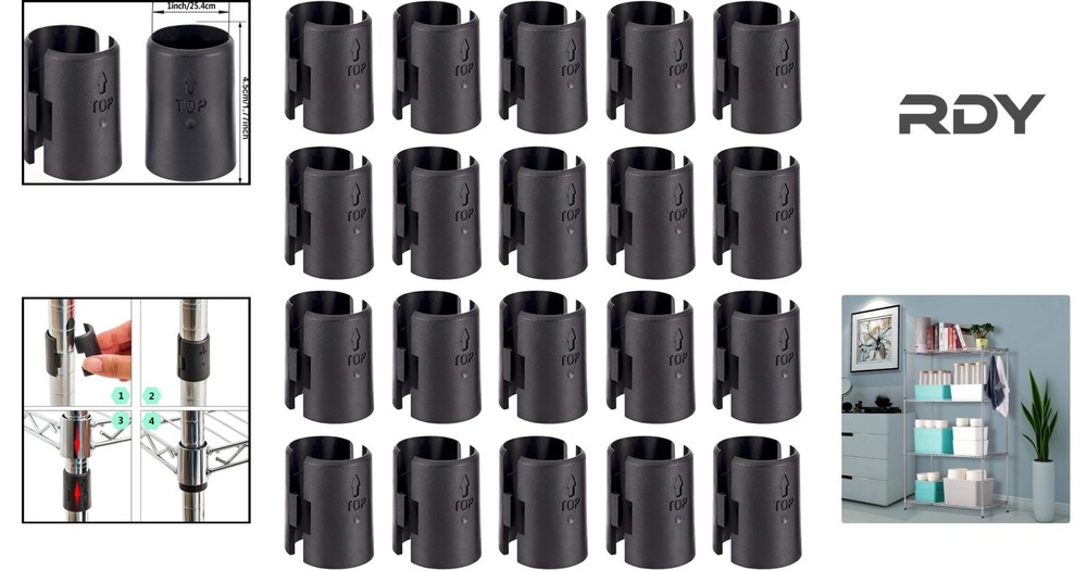 Versatile 40-Pack Wire Shelf Clips for 1" Shelves - Durable ABS Locks