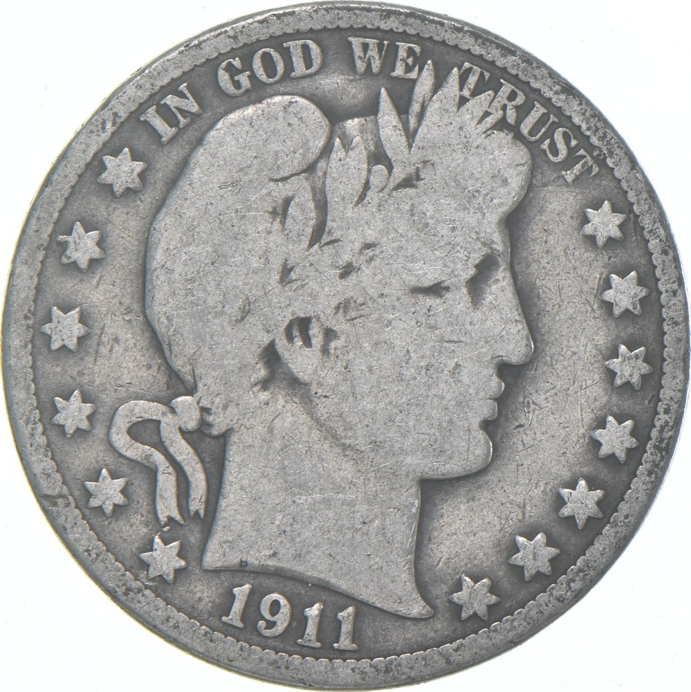 1911 Barber Half Dollar Average Circ 90% Silver