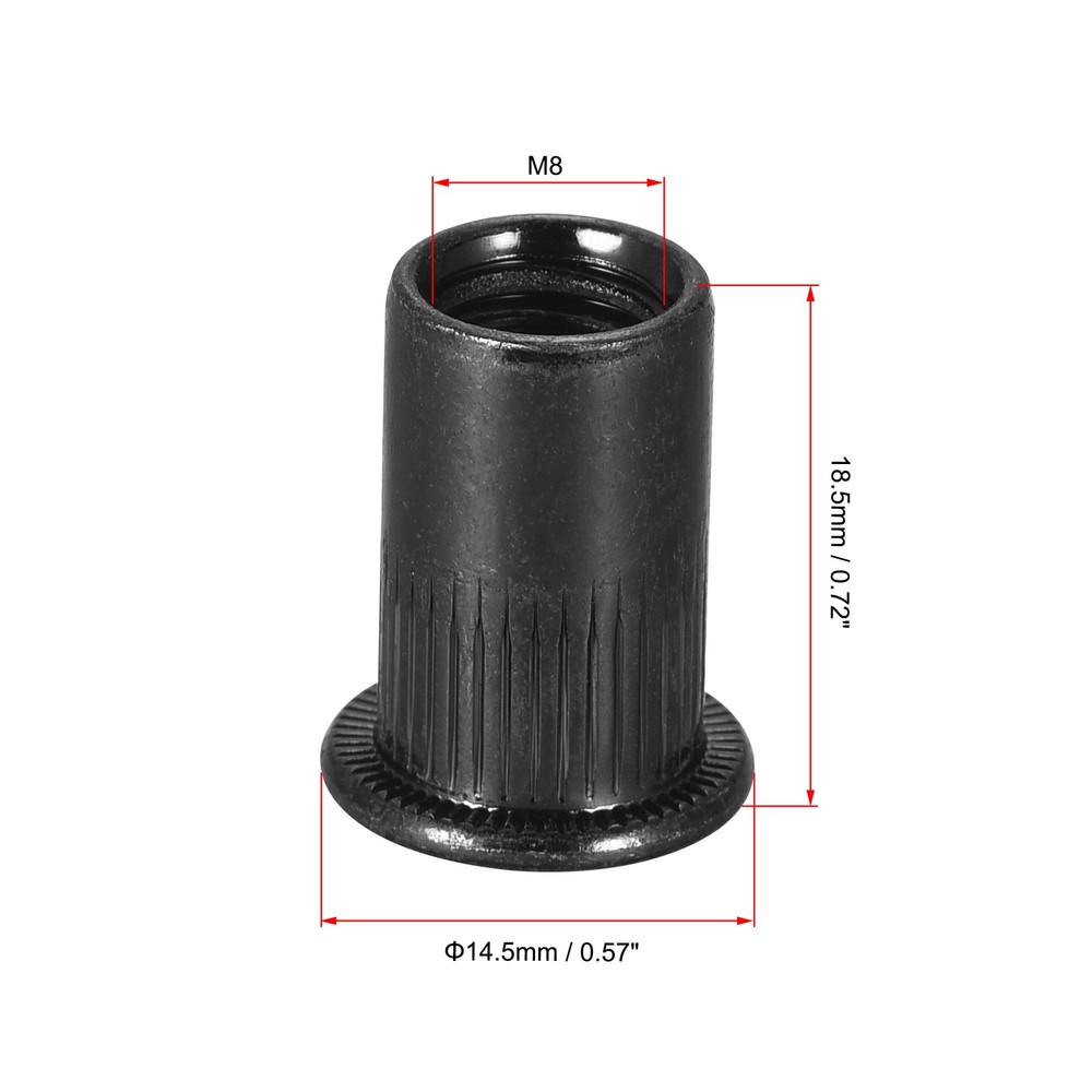 20 PCS M8 Rivet Nuts, Black