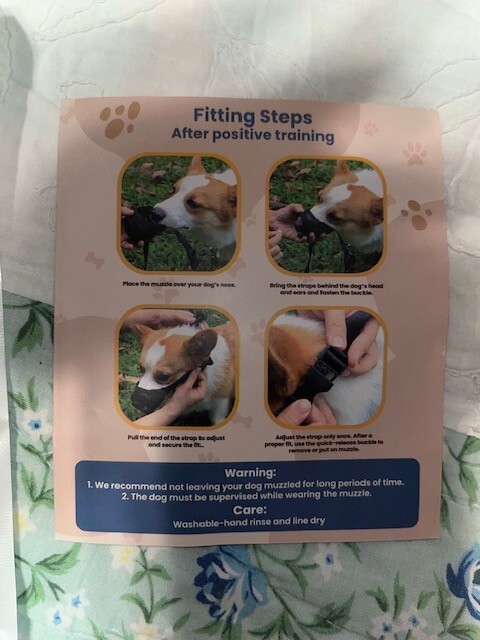 ADJUSTABLE DOG MUZZLE MEDIUM BLACK New Pet Training Tool WASHABLE Adjusts NEW