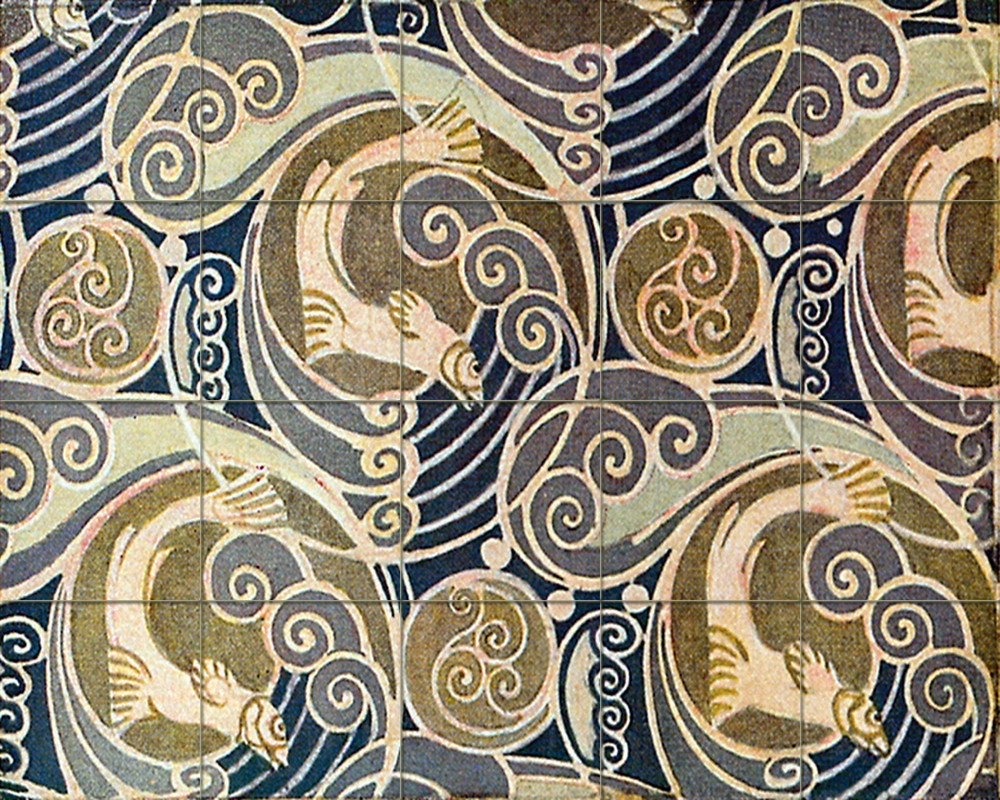 Ceramic Mural Backsplash Bath Art Nouveau Tile #522