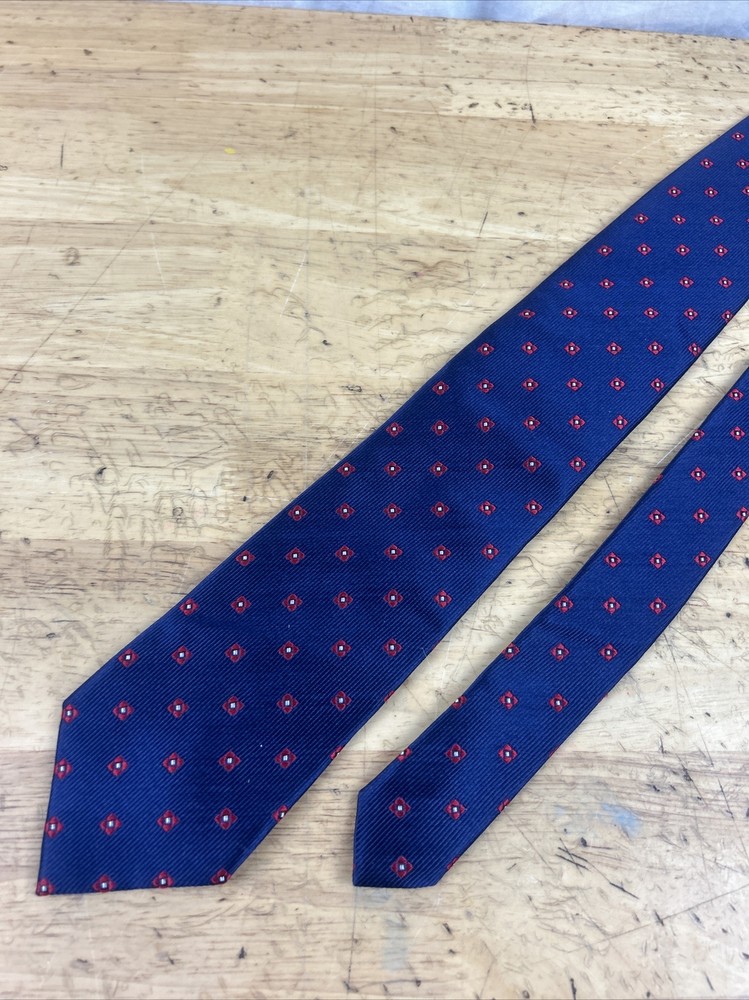 Studio Italia Navy Silk Print Tie
