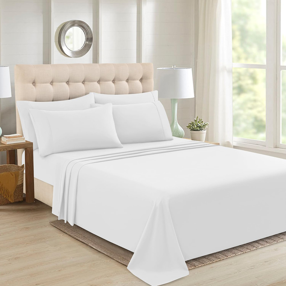 Queen Sheet Set - 4 Piece Soft,Breathable Microfiber Bed Sheets,Deep Pocket, Hot