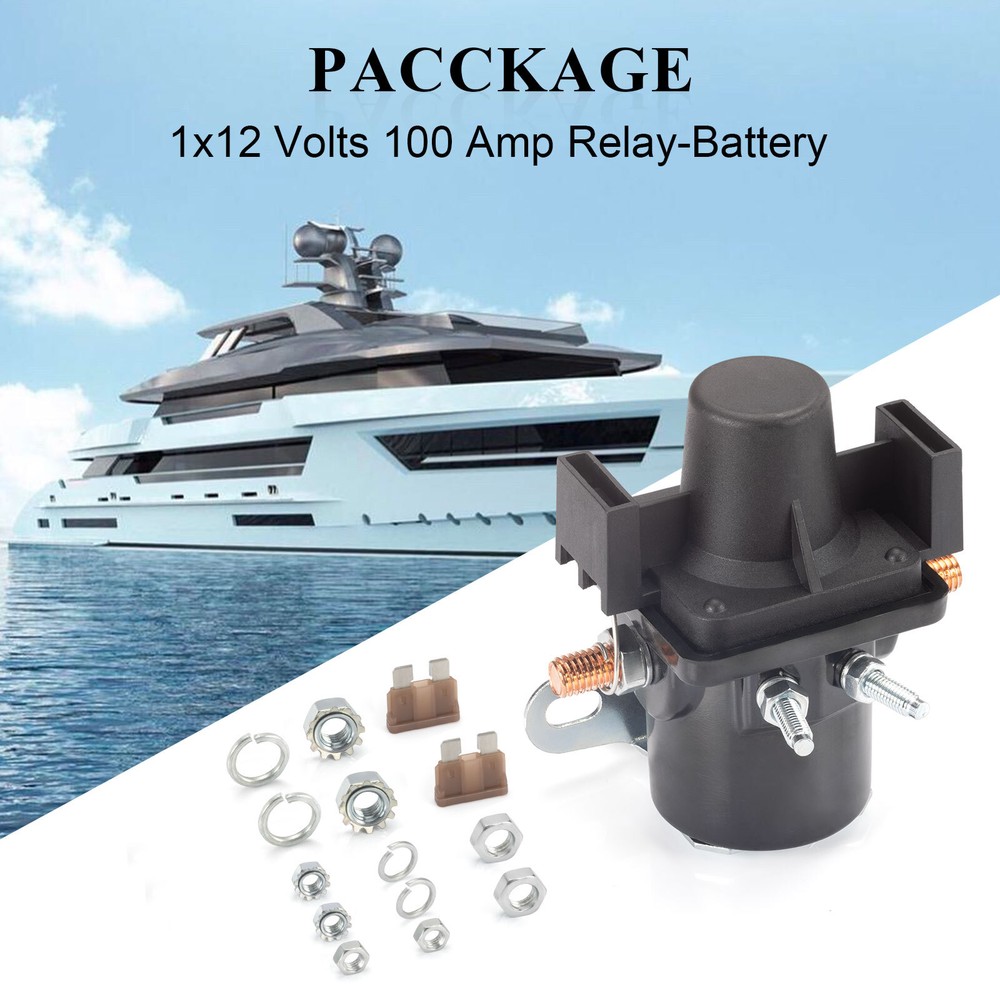 Battery Disconnect Relay 12 Volts 100 Amp Includes Screws 01-00055-000
