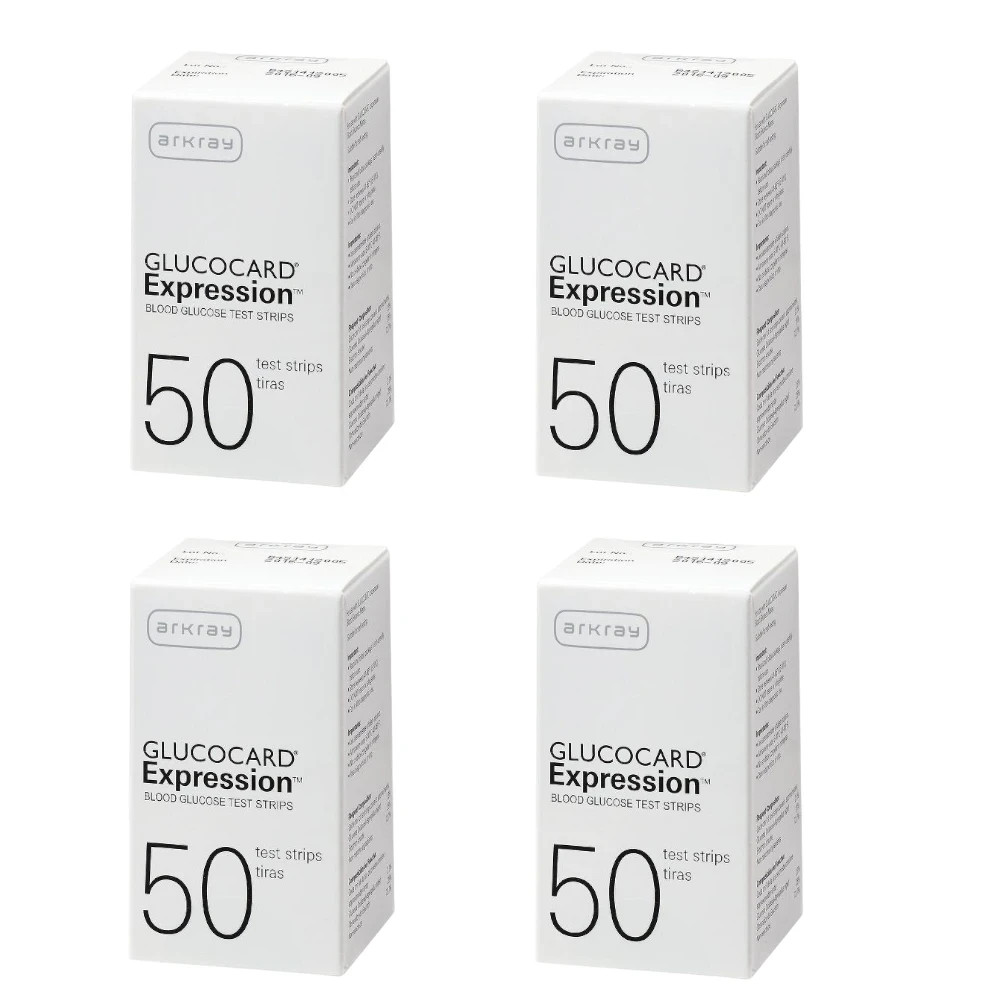 Arkray Glucocard Expression Diabetic Blood Test Strips 4 boxes (200Ct)
