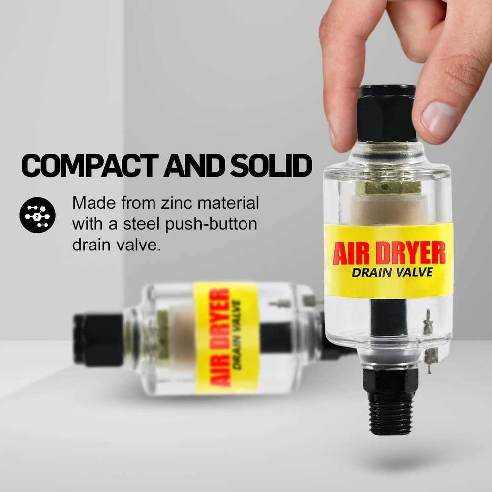 Versatile Inline Water Separator for Air Compressors - 2-150 PSI Operation