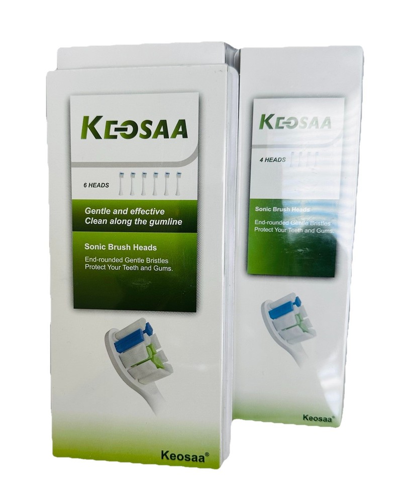 (16pc) KEOSAA Replacement Sonic Brush Heads End-Rounded Gentle Bristles