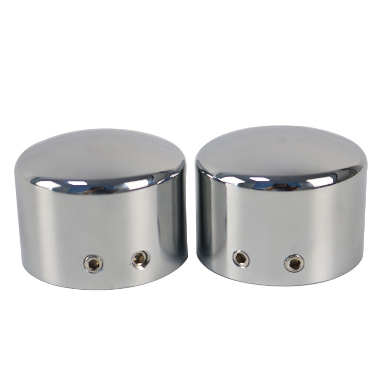 Chrome Front Axle Cap Nut Covers For Harley Dyna Softail Electra Road King Glide