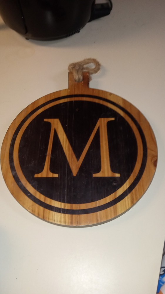 Wooden Cutting Board With "M"