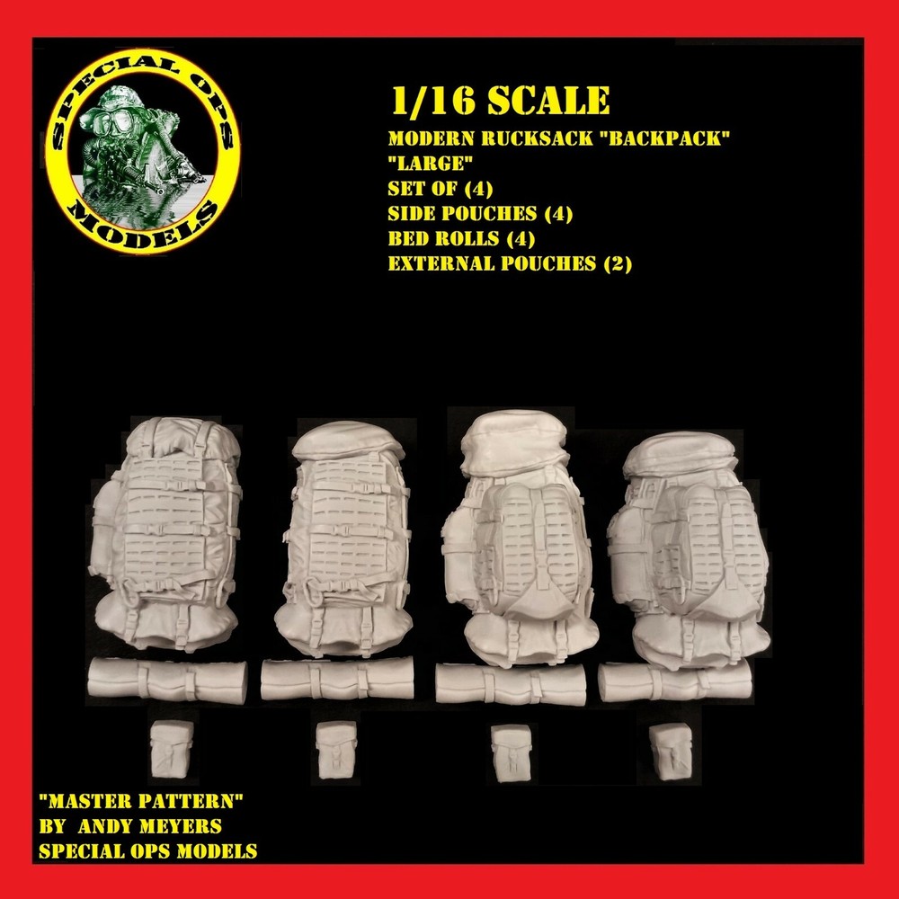 1/16 scale Modern Molle Rucksacks (BACKPACKS) "LARGE" Assault Backpack style #C