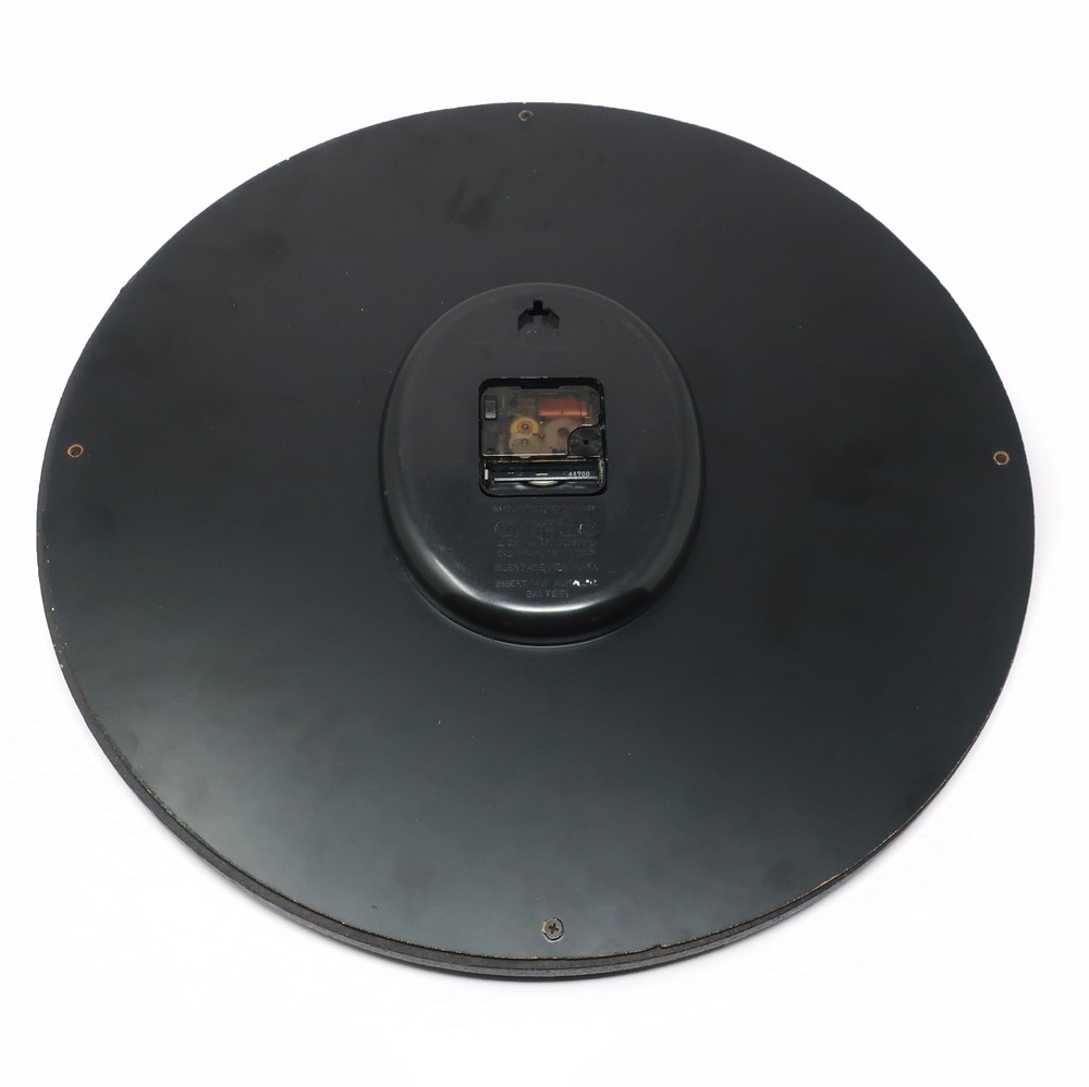 1980s Postmodern Black Empire Art Products Clock