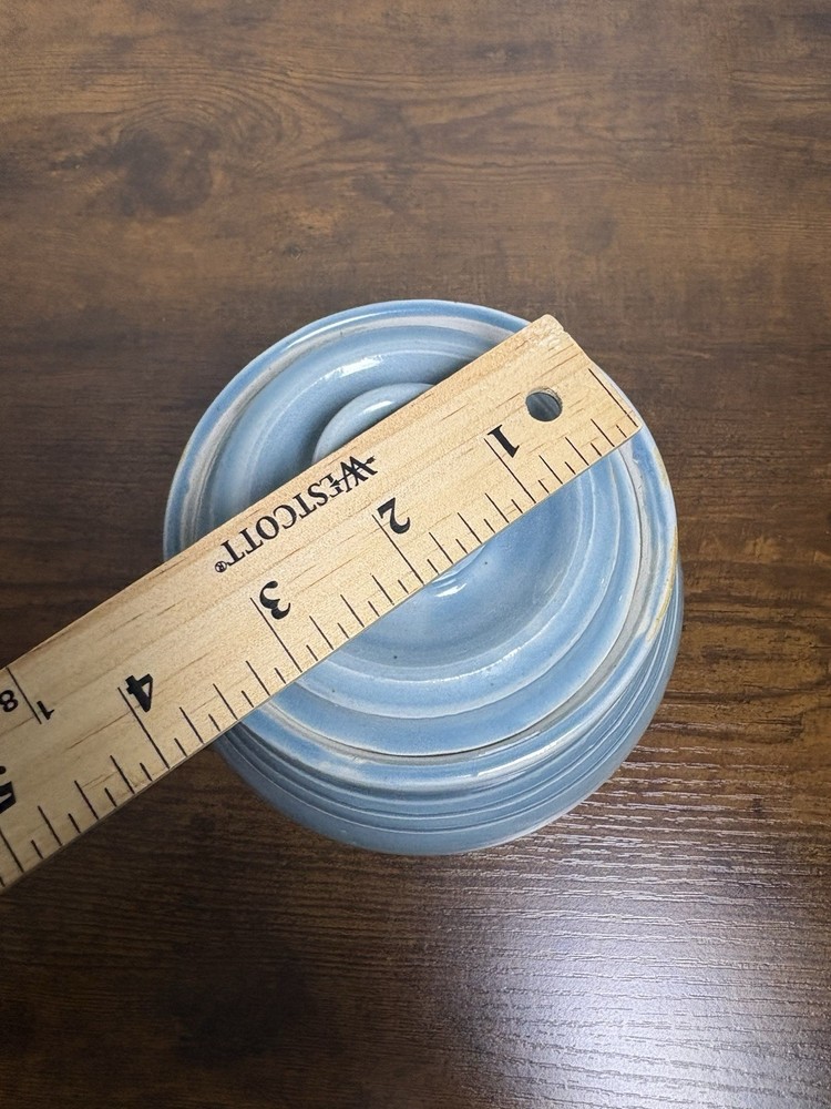 Handmade Painted Blue Sugar Bowl Kitchen Tea Time