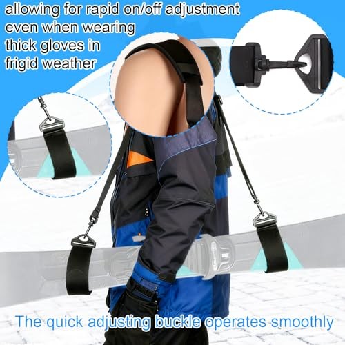 3pcs Snowboard Shoulder Strap Ties & Auxiliary Binding Straps Set, Adjustable