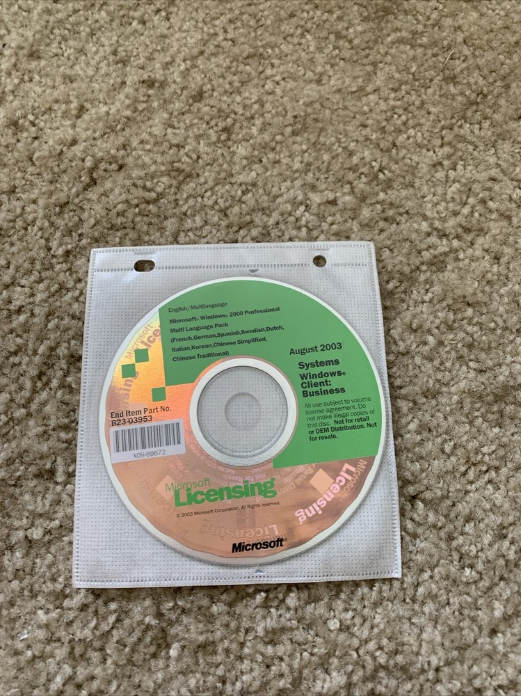 Microsoft Licensing Windows Server August 2003 Systems Windows Client Business
