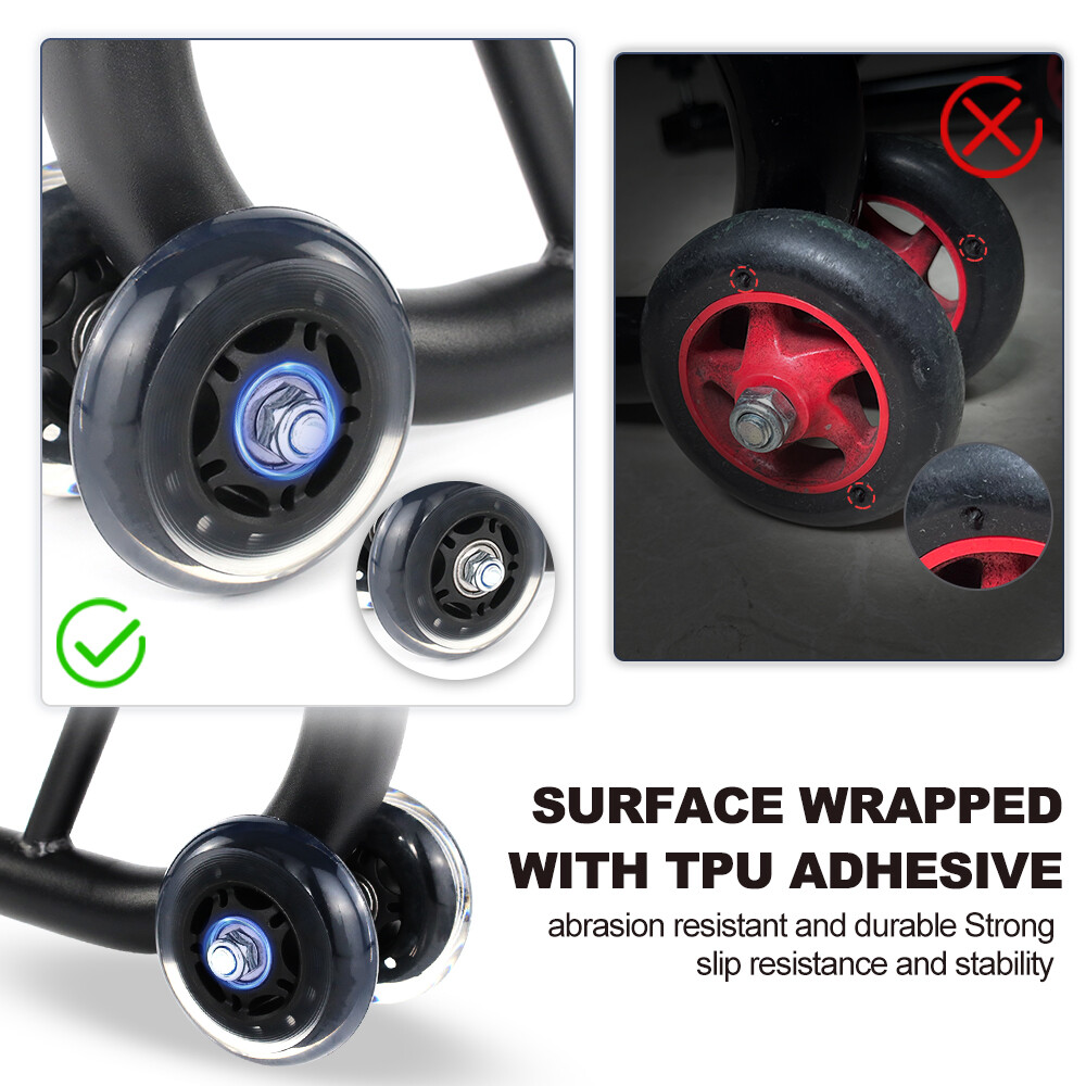 Motorcycle Front Wheel Lift Stand Adjustable Swingarm Spool Paddock Stand Black