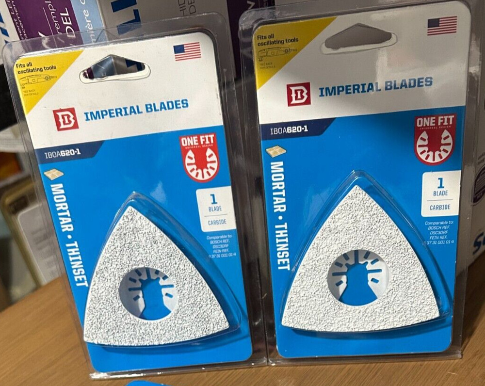 2-pack Imperial Blades IBOA620-1 Mortar Thinset Oscillating Tool Triangular