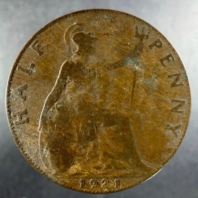 1921 Great Britain Half Penny Lightly Circulated
