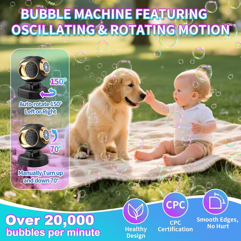Bubble Machine, Durable Bubble Machines for Kids Toddler Parties, Automatic Bubb