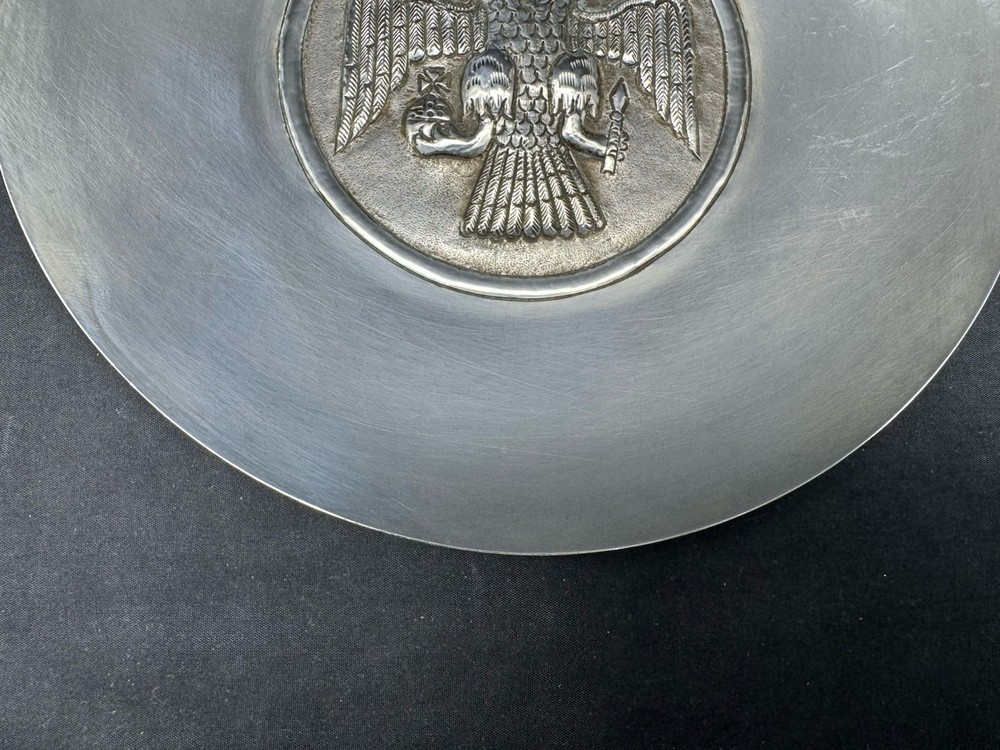 Vintage 830 Silver Eagle Double Head Eagle Plate, 127 grams, 6"