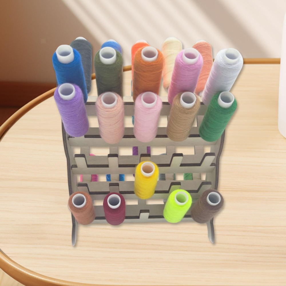 Wooden Thread Spool Rack Sewing Thread Holder Compact