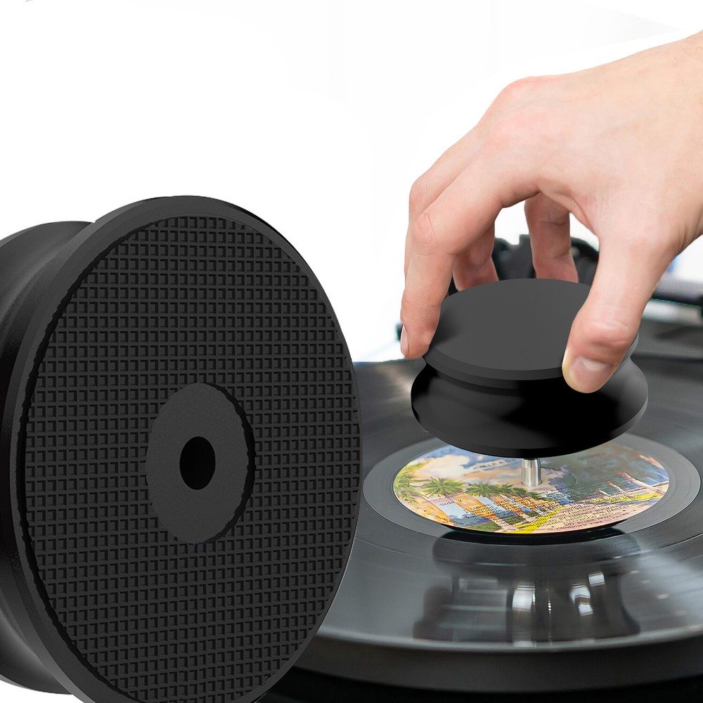 Black LP Vinyl Record Player Balanced Disc Stabilizer Turntable Weight Clamp