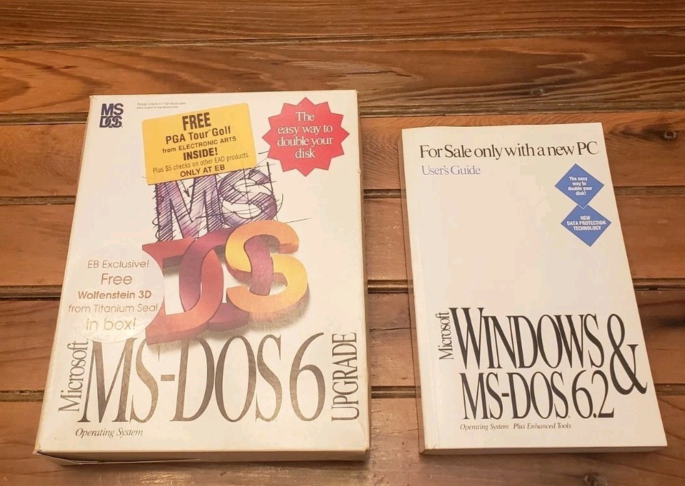 Microsoft MS-DOS 6 Software Upgrade Operating System 4x Floppy Disk 6.2 Step Up