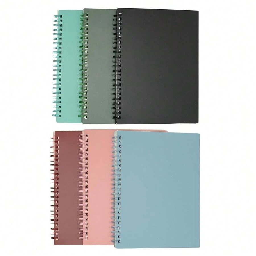 NEW Spiral Notebook 6 Pcs A5 Hardcover Graph Paper 80 Sheets
