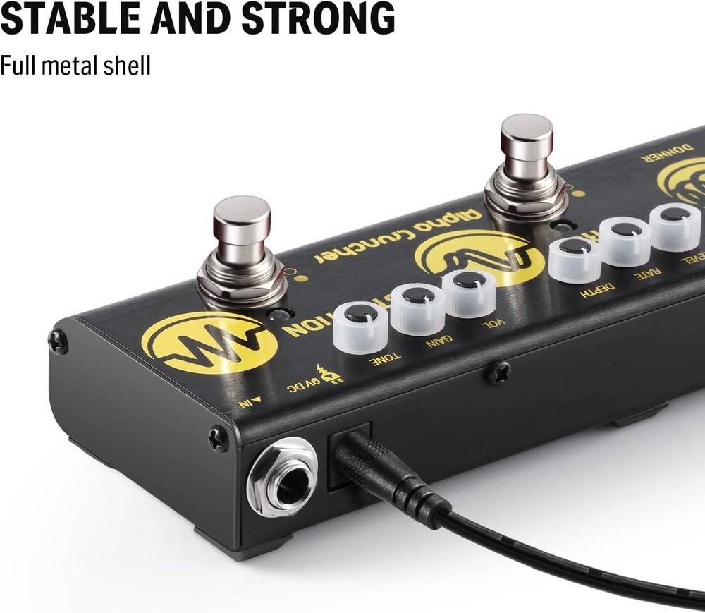 Donner Alpha Cruncher Multi Effects Pedal Chorus Distortion Delay With Adapter