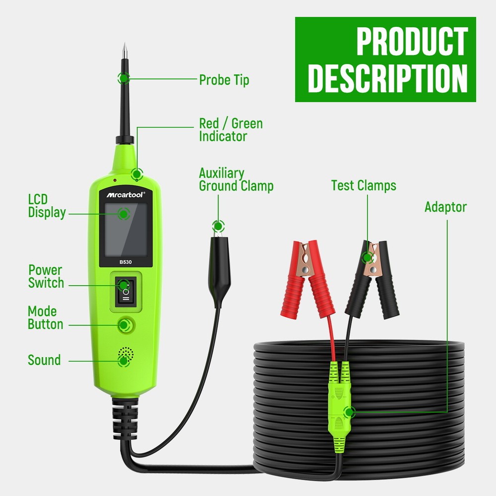6-30V Circuit Tester Probe AC/DC Voltage Resistance Diode Activate Component