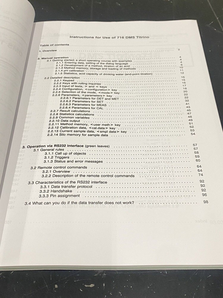 Metrohm 716 DMS Titrino - User Guide / Manual