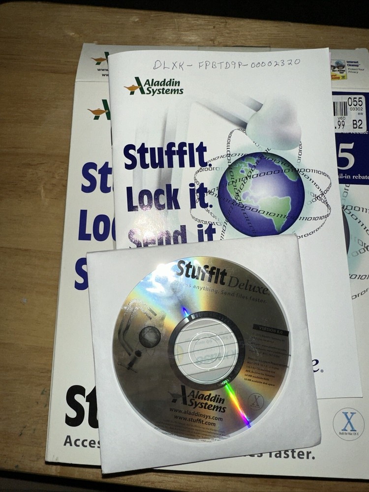 StuffIt Deluxe 8.0 Aladdin Systems Compression Solution For Macintosh Mac