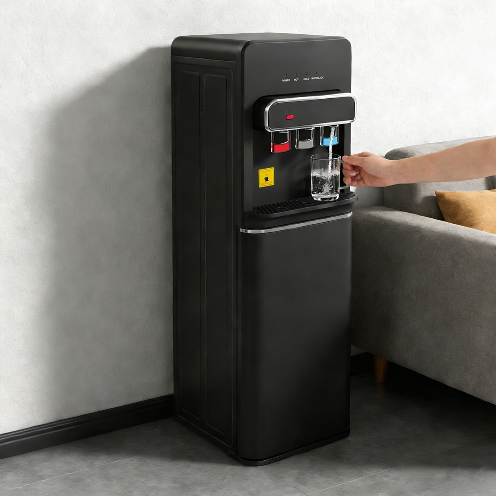 Bottom Loading Hot & Cold and Room Temperature Water Dispenser Cooler Black