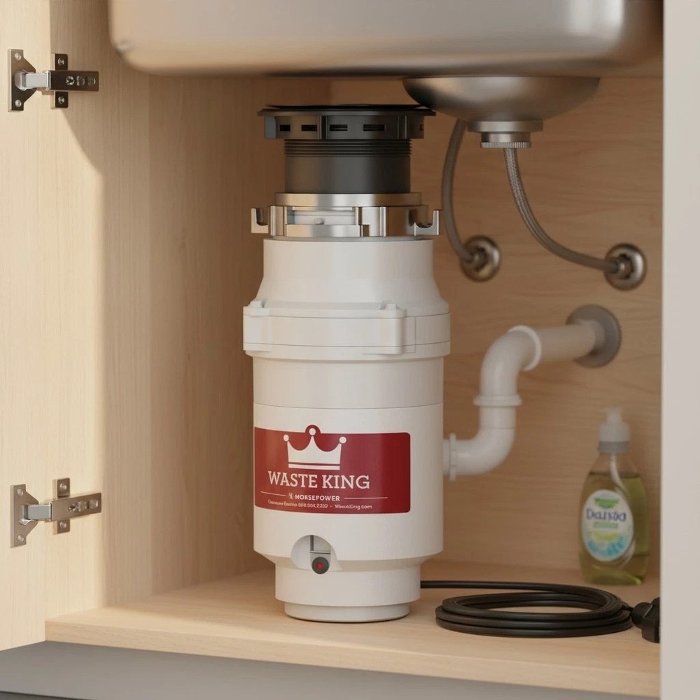 Durable 1/3 HP Kitchen Garbage Disposal with Noise Reduction and Easy Plug-In