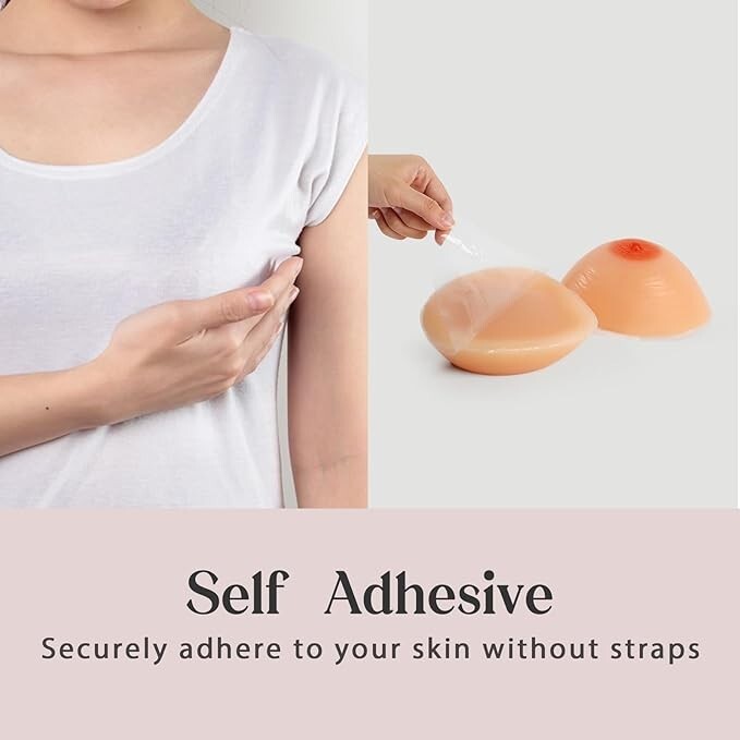 C CupnTriangular Self Adhesive Silicone Prosthesis Breast Forms Mastectomy 800g