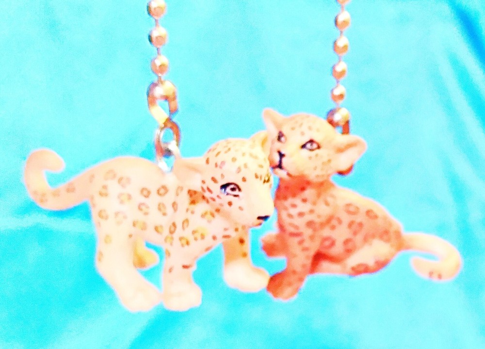 Set of Two ~ Baby Orange Leopard ~ Ceiling Fan Pulls