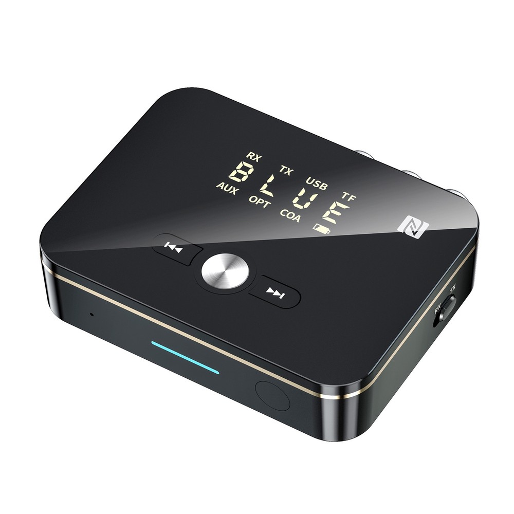LED Display NFC Bluetooth 5.0 Transmitter Receiver Remote Control Type-C Adapter