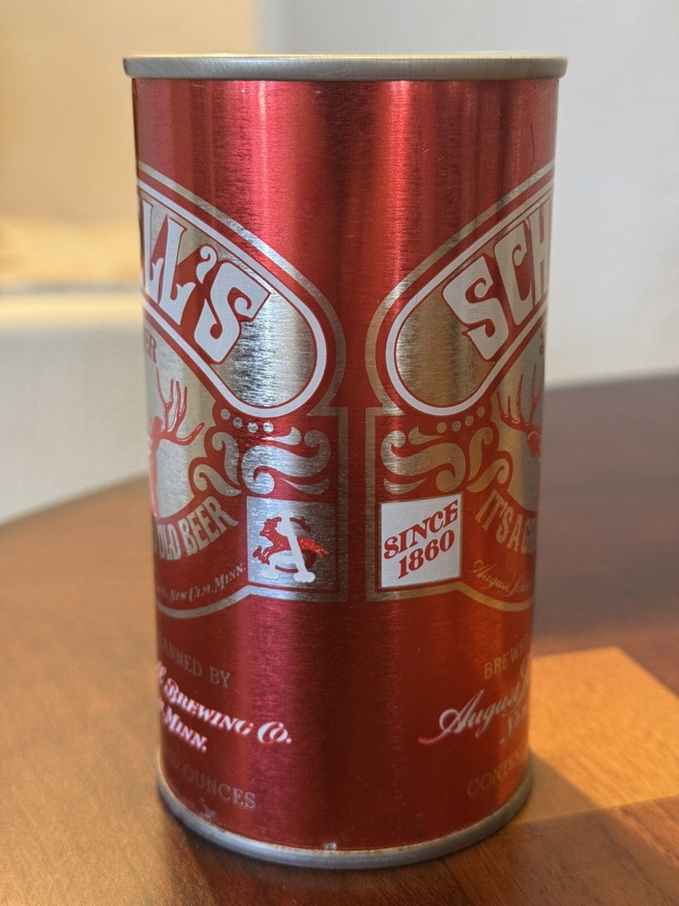 August Schell's Red Deer - Empty Beer Can - Bottom Opened