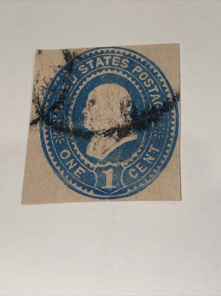 Ben Franklin US ￼ one cent cut square VF used