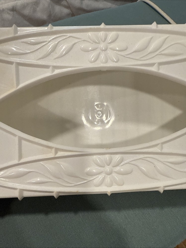 Vintage White Plastic Tissue Kleenex Box Cover