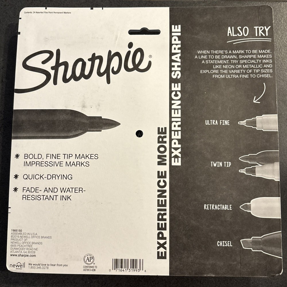 Sharpie Electro Pop Permanent Markers - Assorted Colors, 24 Count