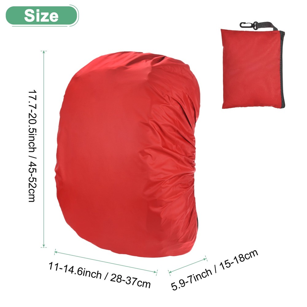 Waterproof Backpack Rain Cover, 30L-40L Backpack Cover [Red]