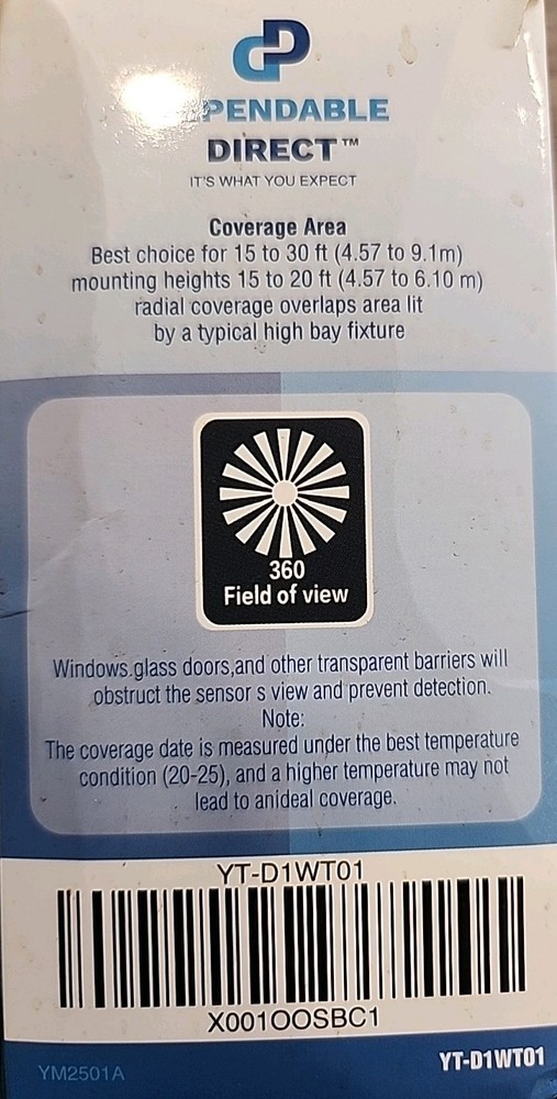 High Bay PIR Fixture Mount Occupancy Sensor - New Open Box