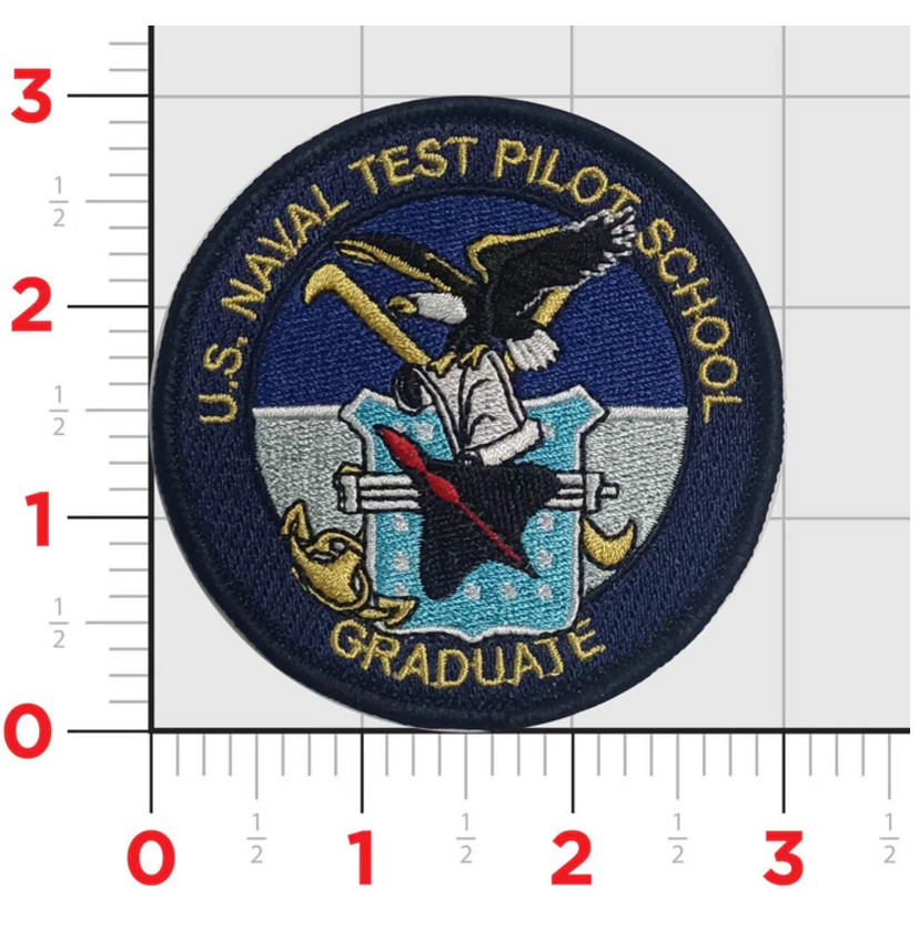 NAVY TEST PILOT SCHOOL GRADUATE USNTPS EMBROIDERED PATCH WITH HOOK & LOOP