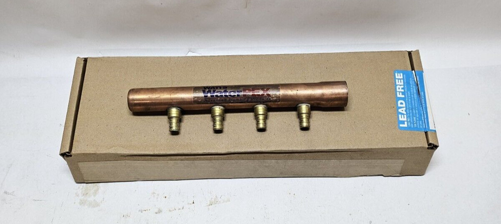 Watts LFWPCM1-M4-08 Copper Manifold Closed End x 1" Swedged End