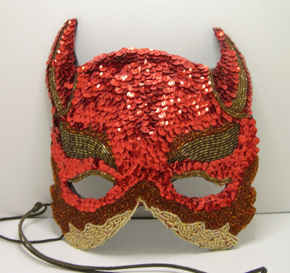 Vintage Red Silvestri Devil Mardi Gras Halloween Mask HM