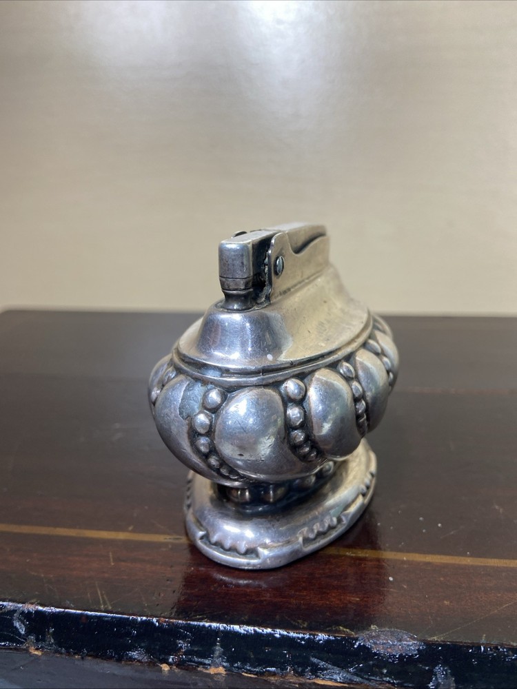 Vintage Ronson Crown Table Lighter Silverplate Art Deco