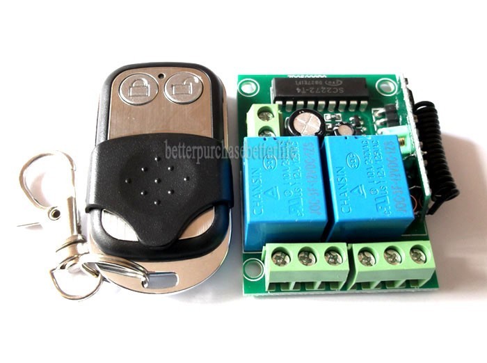 12V DC Wireless RF 2 Channel Self-Locking Mode Remote Control Switch Module