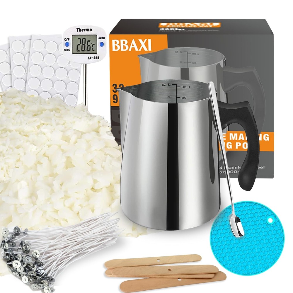 BBAXI Candle Making kit making with trivet mat, soy wax