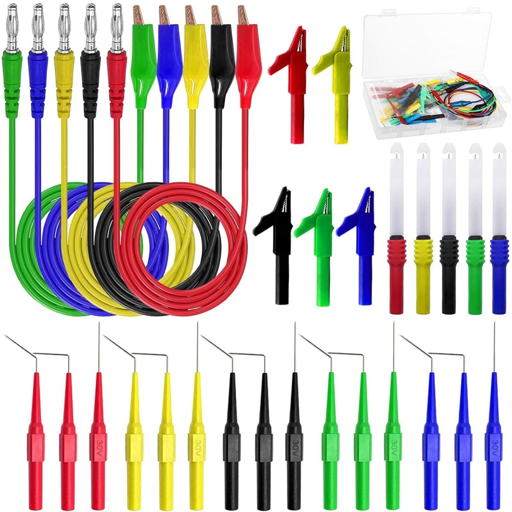 Comprehensive 31PCS Testing Kit: Back Probes, Clips & Leads for All Applications